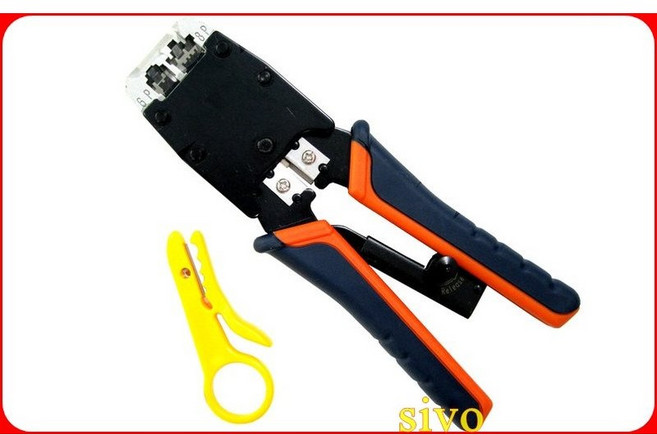 台灣製造 豪華型HT-500R(棘齒上推式)壓線鉗(6P/8P) 實體公司店面, 1個