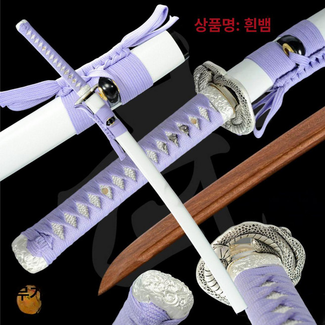 단검 일본도 훈련용 카타나 직검 진검 목검 츠바 도검 연습용, 1개, 화이트 스네이크 우드