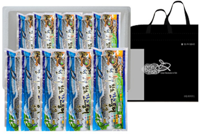 동해그린피쉬 제천 황기 함초 간고등어 250gx10팩 (부직포 가방 포함), 함초간고등어250gx10팩(부직포 가방 포함), 10개, 250g