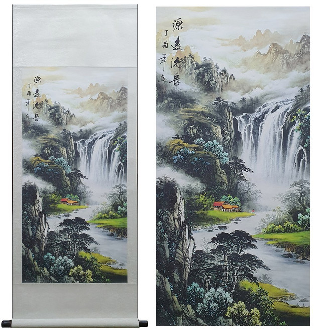 풍문당 초재진보 산수화 대형 족자 140cm 산수화 그림 족자, 09여름