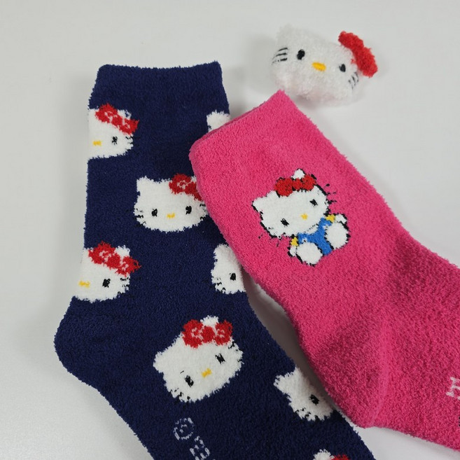 정품 산리오 수면양말세트 캐릭터 따뜻한 겨울 양말 키티 마이멜로디 쿠로미 포차코 폼폼푸린 시나모롤