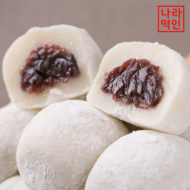 국산찹쌀 말랑 왕찹쌀떡 1.8kg (60g 30개) 팥앙금 빙수 모찌 나라떡, 1박스