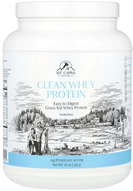마운틴카프라 클린 유청 단백질 바닐라 빈 453g(16 oz), 1개 - 쿠팡