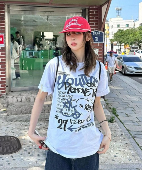 매장정품 오드스튜디오 ODDSTUDIO 유스 그래피티 그래픽 오버핏 티셔츠 - WHITE OO4무르 MURT115WH 125966