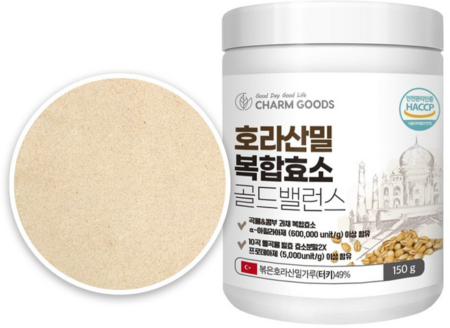식후 탄수화물 단백질 분해 호라산밀 효소 분말 곡물효소 가루 150g x 1통, 1개
