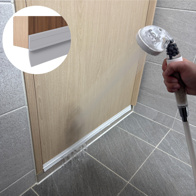 비바룸 욕실문 물막이 방풍 문틈막이, 그레이, 2개