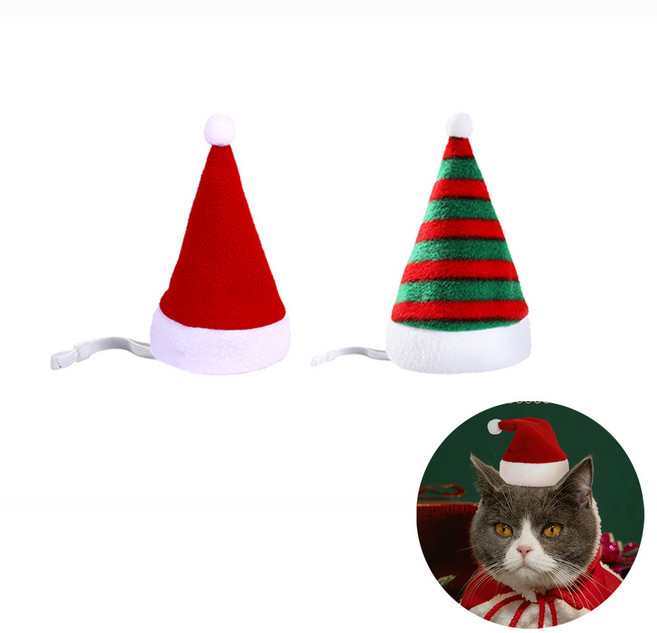더문샵 반려동물용 산타모자 귀여운 고양이 소형견 겨울 애견용품, 트리모자