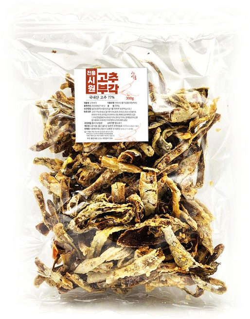 바삭한 국내산 고추부각 300g 건강한 간식 과자 안주 튀각, 1개