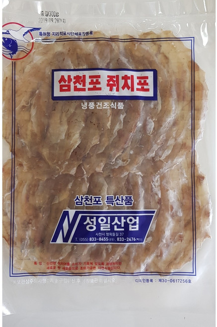 삼천포 성일산업 국내가공 쥐치포 300g, 단품, 1개