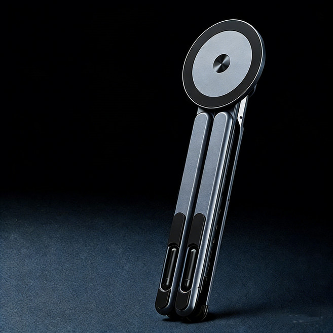 3in1 자석흡착 휴대용 다기능 휴대폰 패드 노트북 통용 알루미늄 합금 거치대, 1개, 회색