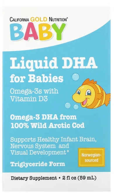 캘리포니아골드뉴트리션 유아용 오메가3 59ml DHA EPA 유아, 1개 - 쿠팡