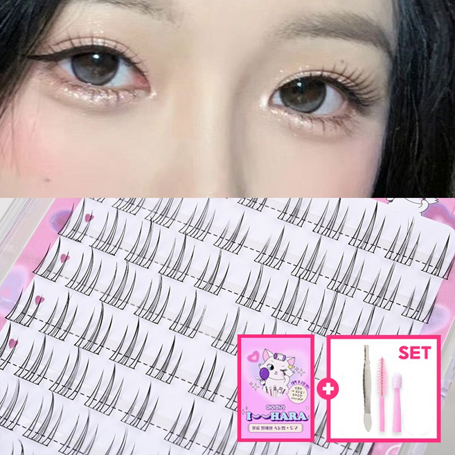 아이하라 대용량 노글루 한올래쉬 속눈썹 인조 가닥속눈썹 연장 원터치, 1개, 블랙