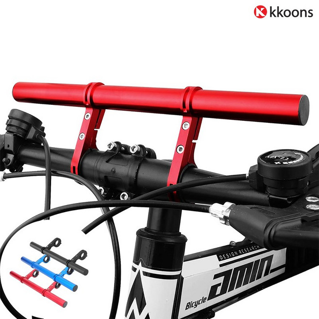 꾼스 알루미늄 자전거 핸들연장바 확장 핸들바 전조등 후레쉬 라이트 거치대 대형 30cm, 블루 대형 30cm, 1개