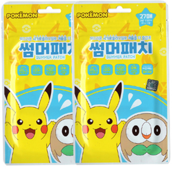 포켓몬 썸머패치 유아 아동 야외외출용품, 2개