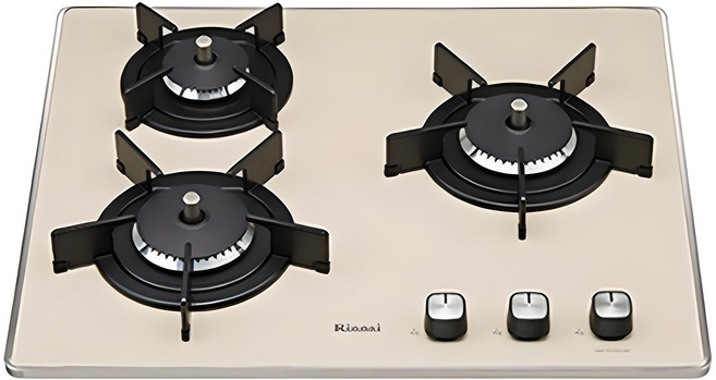 린나이 컬러레인지 마카롱베이지 3구 방문설치, RBR-PF6021MD, LPG