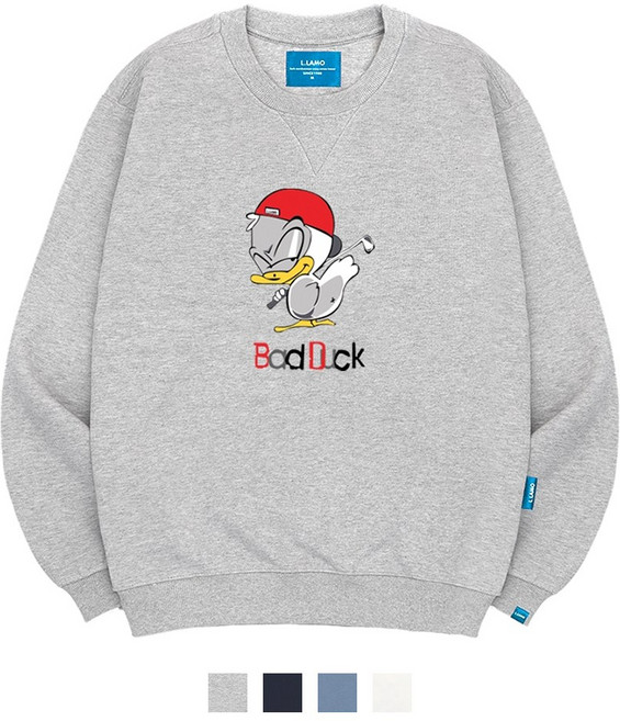 엘라모 기모M 베드덕 맨투맨 남녀공용 빅사이즈 S~4XL