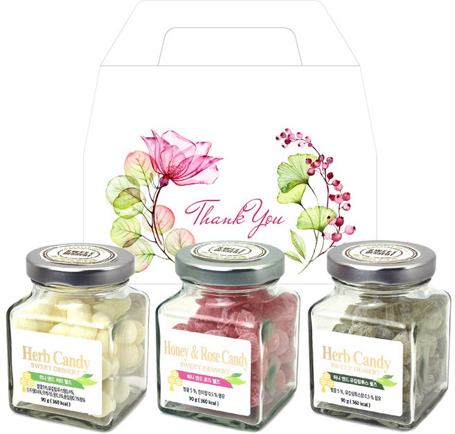 트윙클시리즈 화이트데이 사탕 선물 허브 고급 캔디 벌꿀 국산, 270g, 1세트