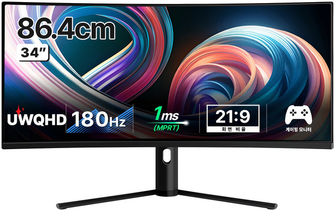 한성컴퓨터 UWQHD 1500R 커브드 리얼 180 울트라와이드 게이밍 모니터, 86.4cm, TFG34Q14W(일반)