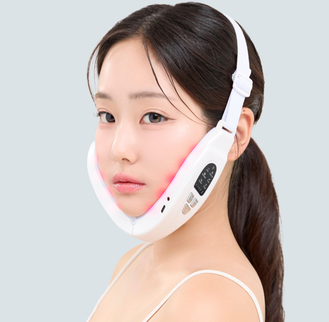 에란 이중턱삭제 얼굴 마사지기 턱선 V라인 입꼬리 리프팅 기기 피부관리 홈케어 뷰티 디바이스, 화이트