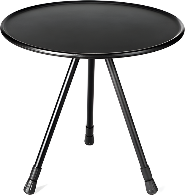 캠핑 초경량 높이조절 사이드 원형 보조 접이식 테이블, 블랙