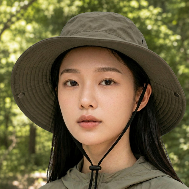 리꼬즈 등산모자 햇빛차단 넓은챙 사파리모자, 카키