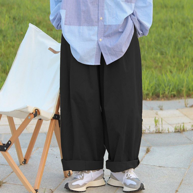 SanMu 日系戶外休閒連帽工裝外套套裝, 1個, (單件裝)黑色工裝褲M (關注店鋪優先發貨)