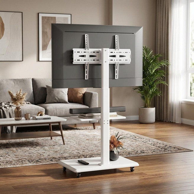 지마운트 무빙 TV 스탠드 거치대 GMT-FS450W 32~65인치 호환 화이트, 1개