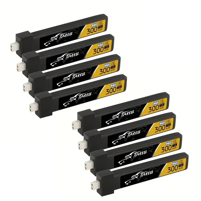 호환Betafpv Air65 meteor65 Pro RC 헬리콥터 Quadcopter FPV 레이싱 드론 부품 용 Tattu 300mAh 1S 75C 3., 01 China Mainland, 02 8PCS 300mAh 1S