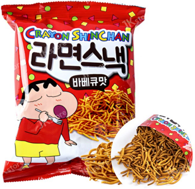 짱구 라면스낵 바베큐맛, 90g, 16개