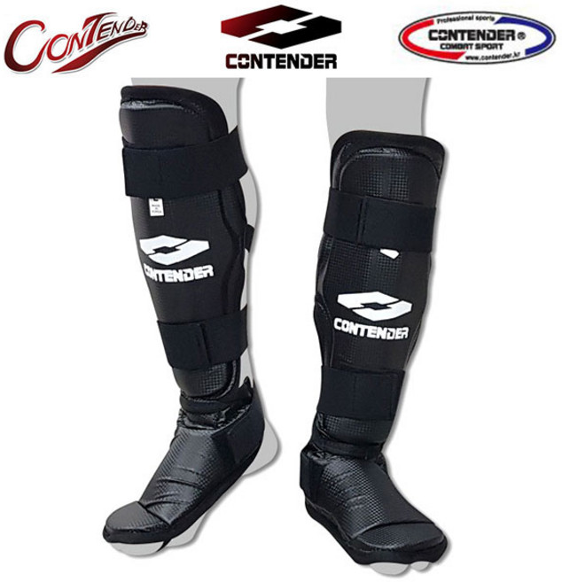 컨텐더 무술 격투기 밴드형 발등정강이 보호대 국내생산, 검정단일, 1개