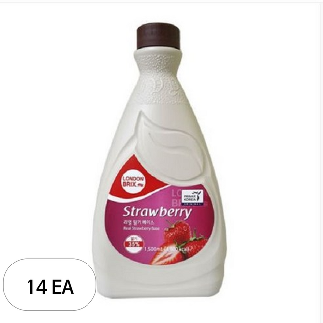 런던브릭스 리얼 딸기 음료 베이스, 1.5L, 14개