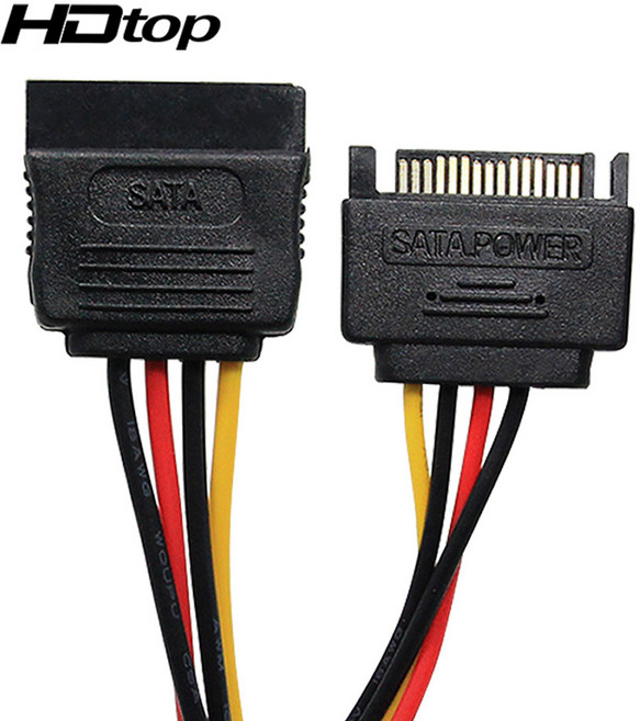HDTOP SATA-SATA 전원 연장 케이블 50CM HT-I05, 1개