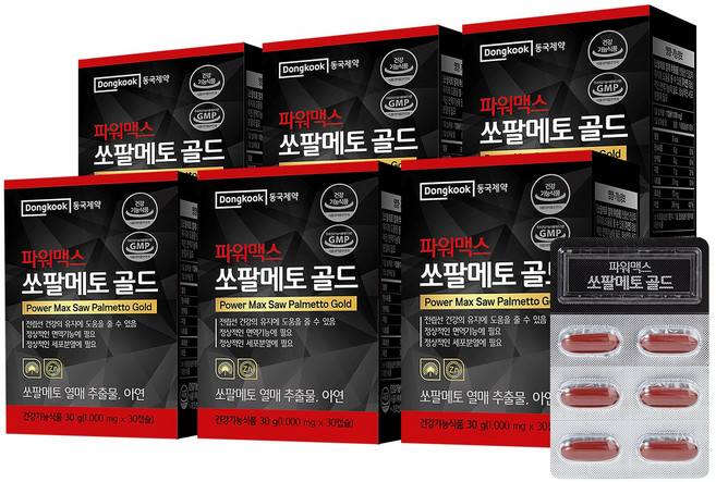동국제약 파워맥스 쏘팔메토 골드, 30정, 6개