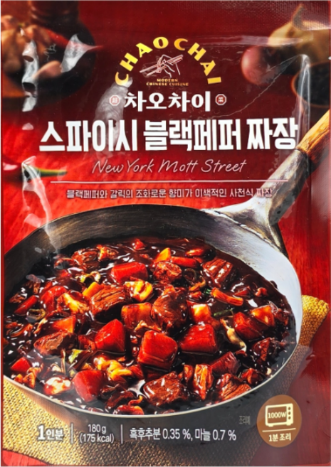 차오차이 스파이시 블랙페퍼 짜장, 180g, 1개