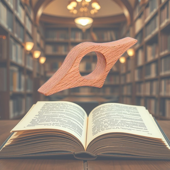 독서링 소형 원목 우드 북스토퍼 엄지 책잡이링 북링, 1개, 오크색