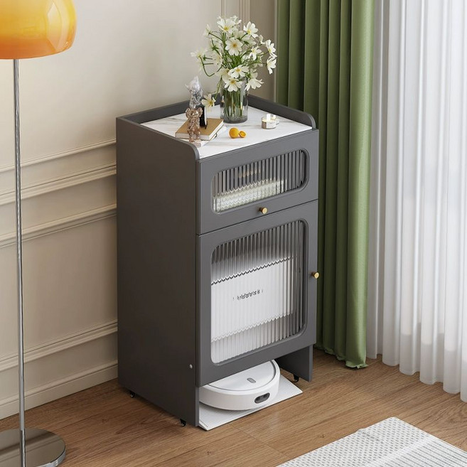 로봇청소기장 선반 정리함 캐비닛 거실 청소도구 수납장, 현장 설치 문의