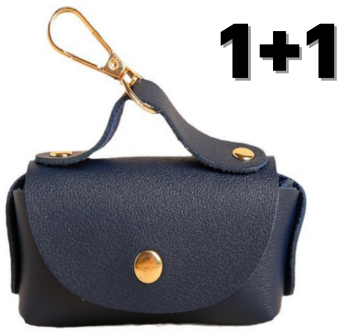 쉬어가게 강아지 배변봉투 케이스 가죽 풉백, 네이비, 1개입, 1개