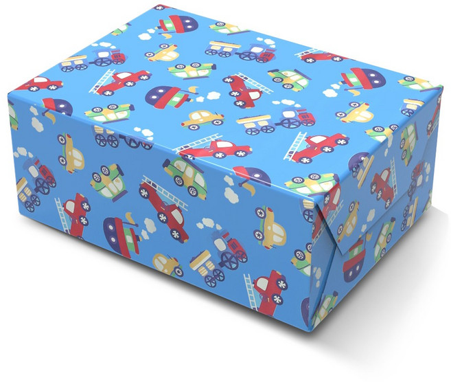 리드홈 생일선물 롤 포장지 70 x 100 cm 3p + 양면 테이프 세트, 04 뛰뛰빵빵, 1세트