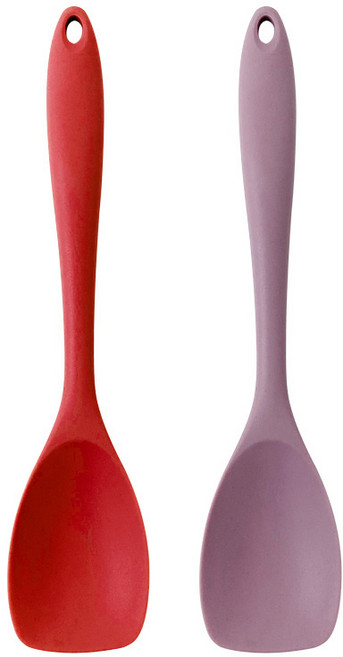 이태리 am 위생 실리콘 주걱 스패츌라 이유식 볶음주걱 알뜰주걱 스푼 15061, 레드+인디핑크, 1개