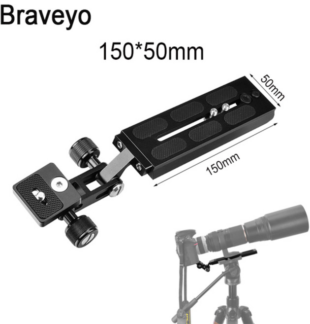 전문 망원 렌즈 브래킷 플레이트 퀵 릴리스 마운트 어댑터 Manfrotto 표준 Dslr 카메라 용 안정적인 촬영, 02 150X50mm
