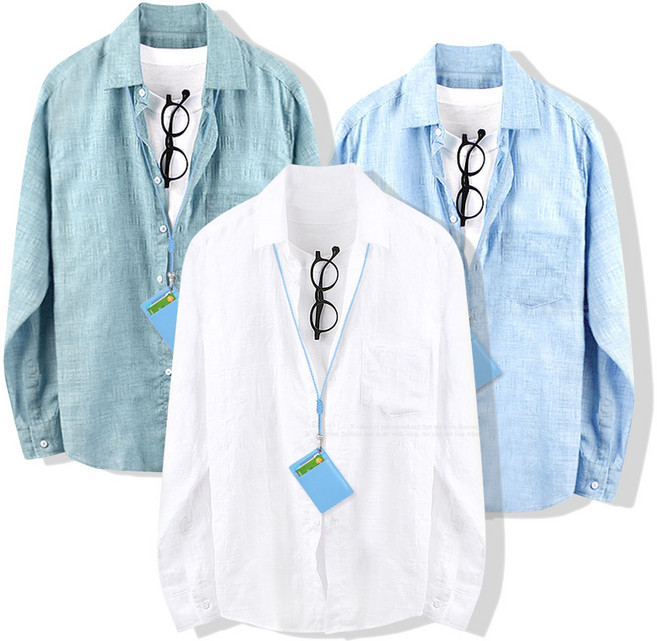 남자 린넨 셔츠 긴팔 시원한 여름 마셔츠 마남방 와이셔츠 정장셔츠 남성 빅사이즈 95~130