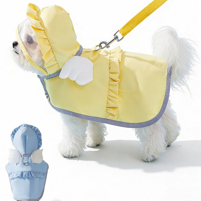 AROEREV 애완 동물 강아지 우비 방풍 방수판초 레인코트, 1개, Sky Blue