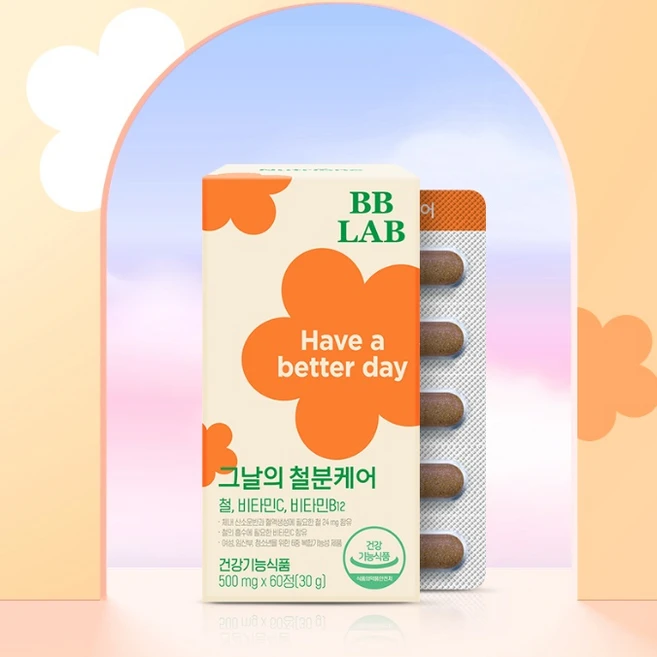 비비랩 그날의 철분 케어, 60정, 3개 - 쿠팡