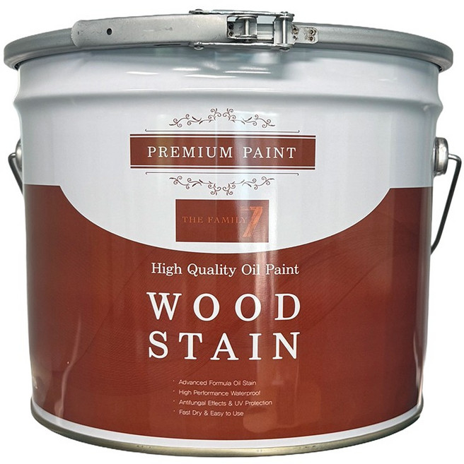 [마이칼라페인트] THE FAMILY 7 프리미엄 우드스테인 10L 방부목용 스테인 오일스테인 목재침투형, 1개, 티크색