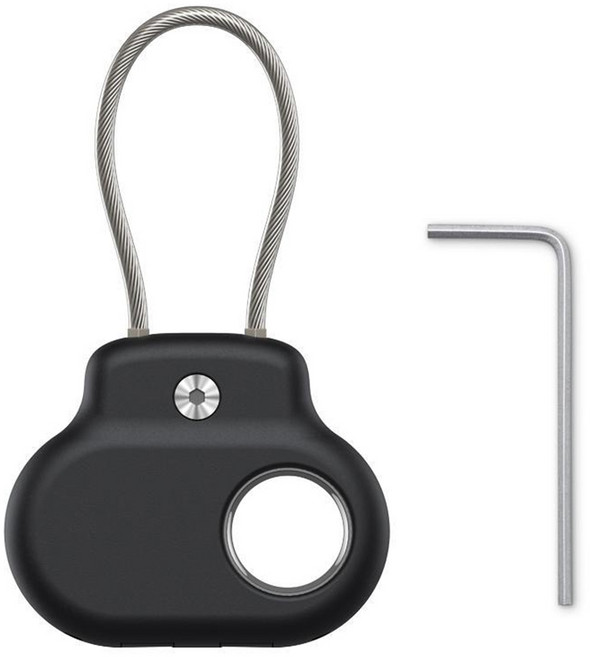 SKENOS 삼성 스마트태그2 호환 스틸와이어 잠금식 케이스 캐리어 자전거 가방 도난방지, 1개, 블랙