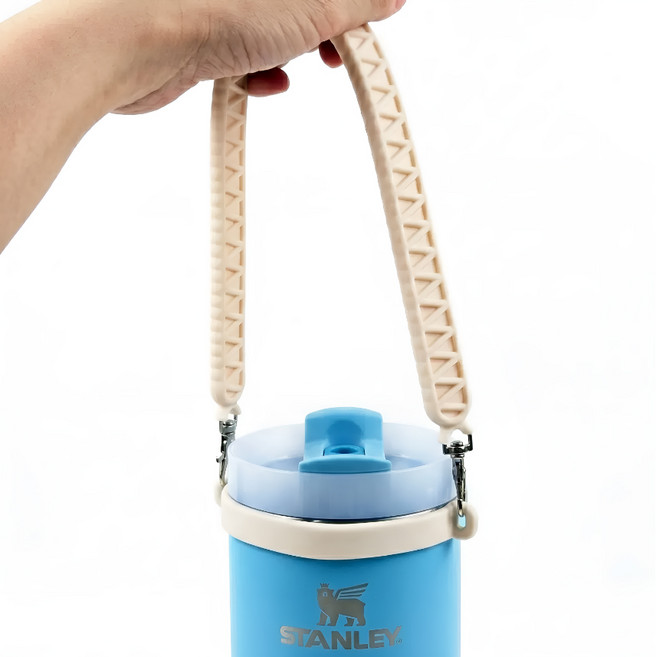 스탠리 텀블러 스트랩 실리콘 홀더 스타벅스 스텐리 호환 손잡이 끈 핸들 백 텀꾸 꾸미기, 화이트, 1개