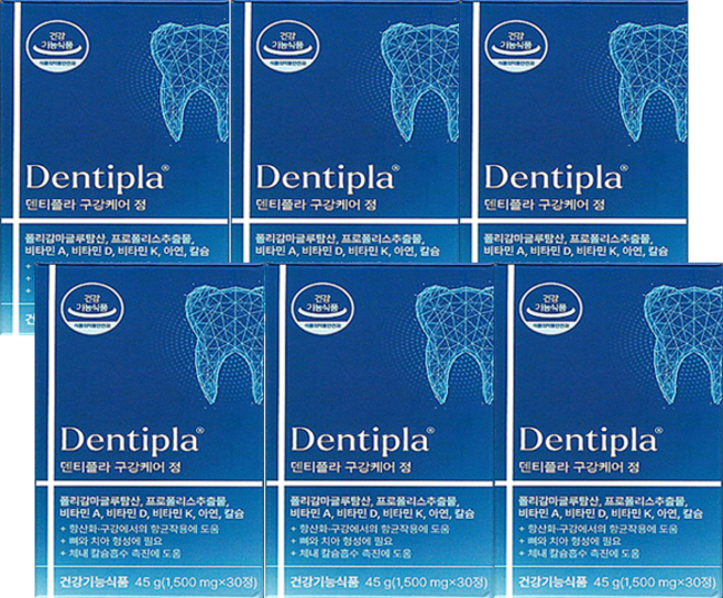 덴티플라 구강케어 정, 6박스, 30정