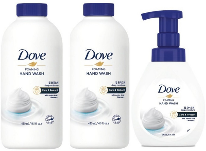 도브 포밍 핸드워시 모이스처 딥너리싱 향 본품 240ml + 리필 430ml 2개, 3개