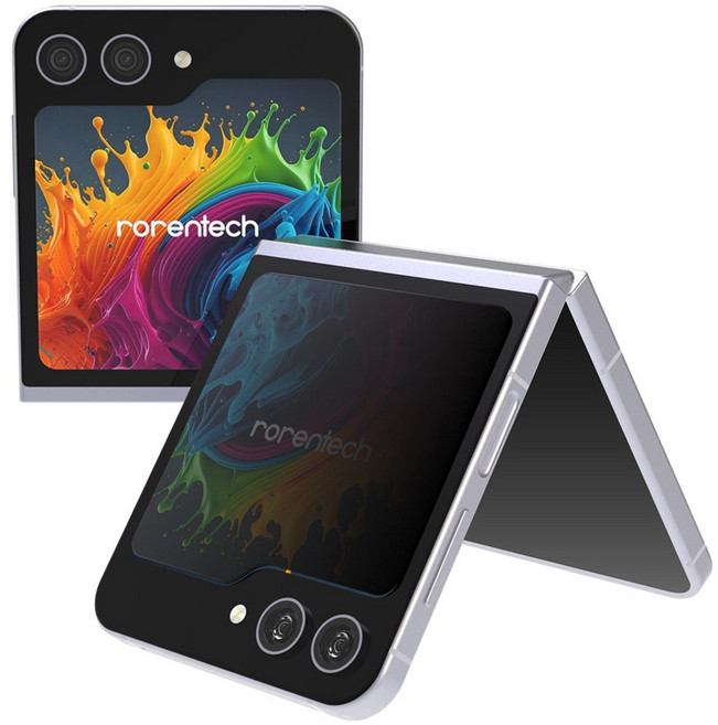 로랜텍 부착가이드 강화유리 사생활 프라이버시 휴대폰 액정보호필름 외부 2p 세트, 1세트