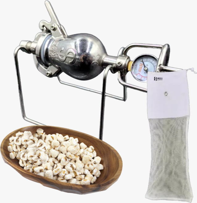 세룬 뻥튀기기계 스텐 미니 쌀 강냉이 옥수수 튀밥, 100ml + 사은품